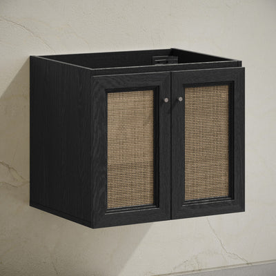 Classe 24" Wall-Mounted Bathroom Vanity in Black Oak without Sink Top