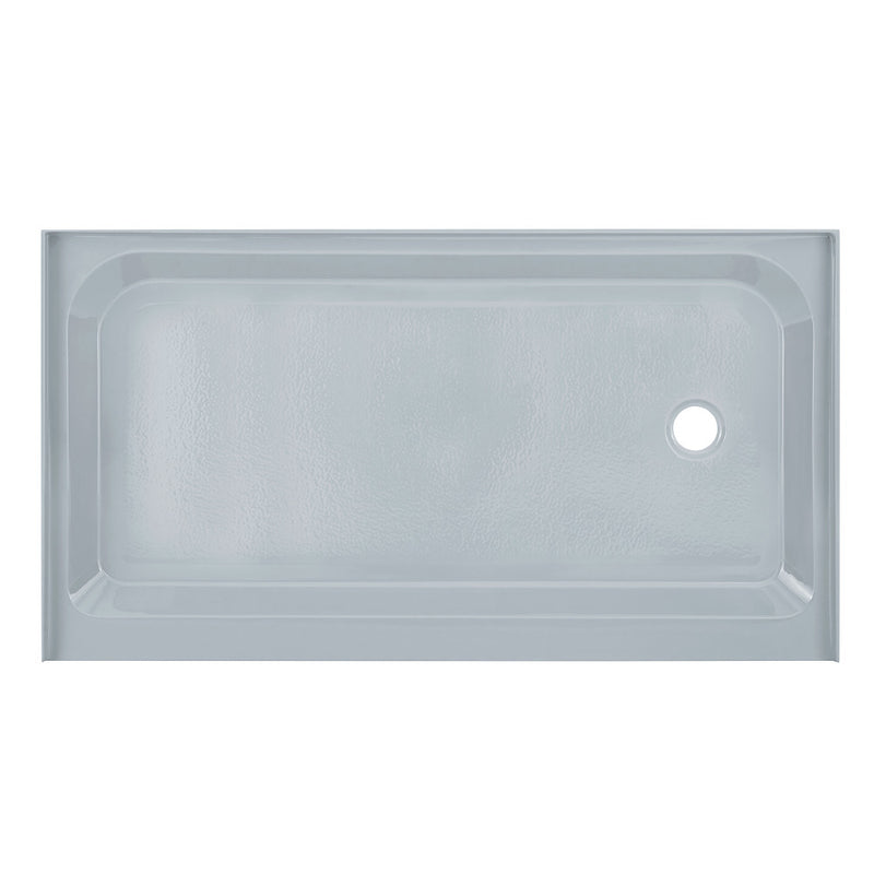 Voltaire 60" x 36" Single-Threshold, Right-Hand Drain, Shower Base in Gray