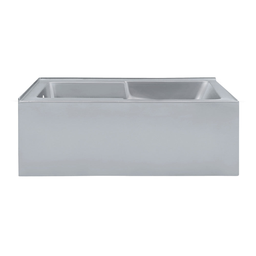Voltaire 60 x 32 Left Drain Soaking Alcove Corner Apron Bathtub in Matte Gray
