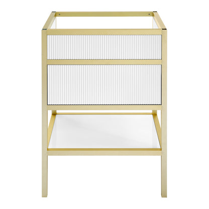 Cache 24 Freestanding, Bathroom Vanity in White and Gold Cabinet Only