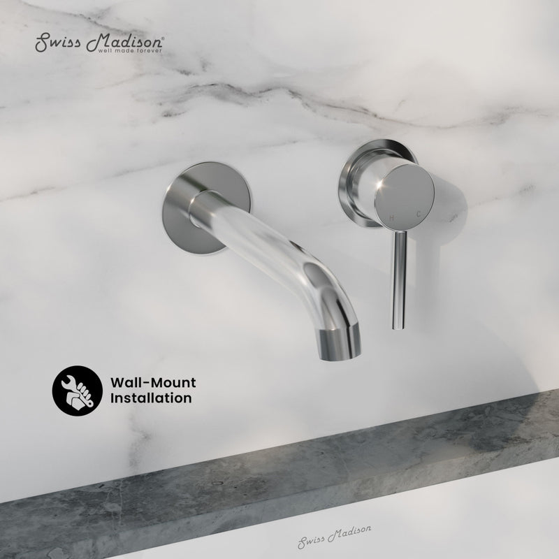 Ivy Single-Handle Wall Mount Bathroom Faucet in Polished Chrome