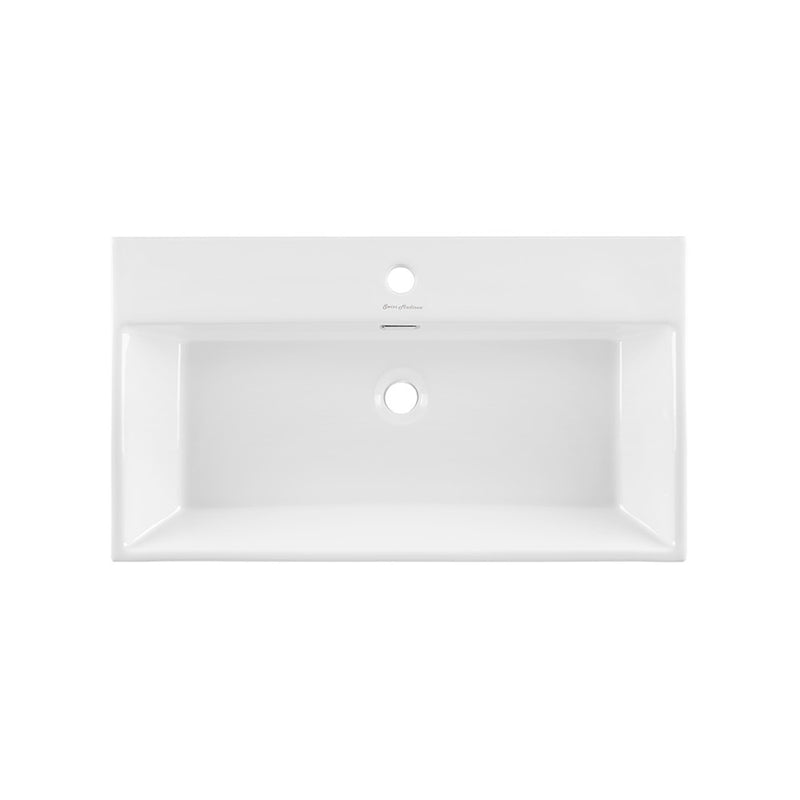 Claire 30 Ceramic Console Sink White Basin Gold Legs