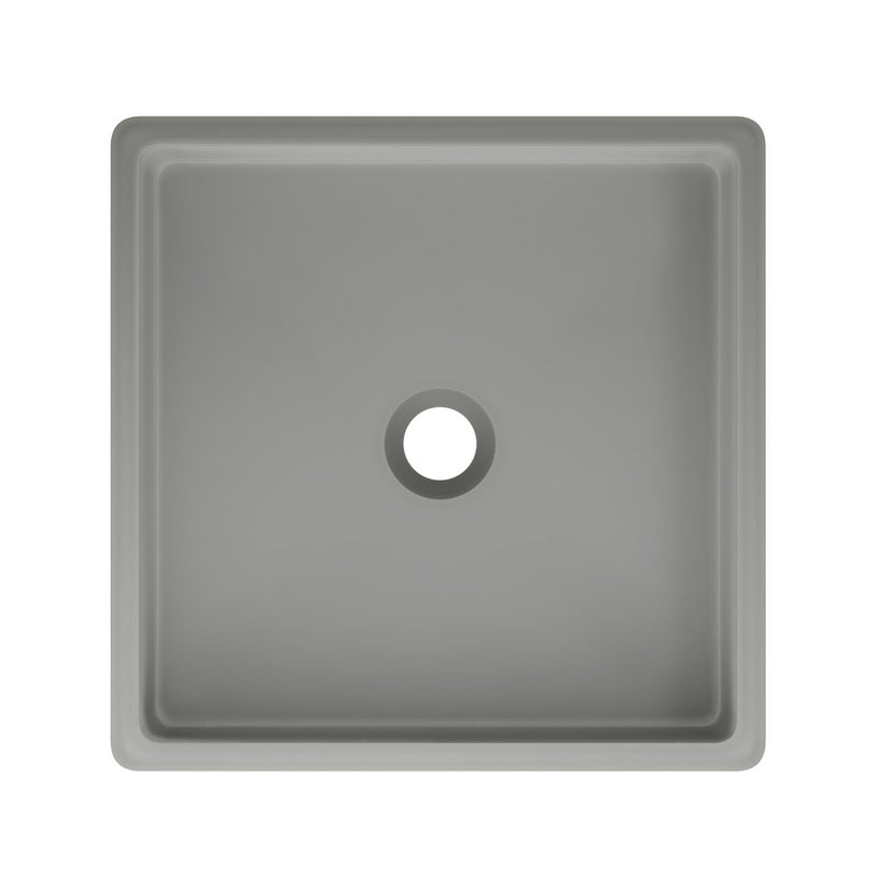 Lisse 15.5" Square Concrete Vessel Bathroom Sink in Dark Gray