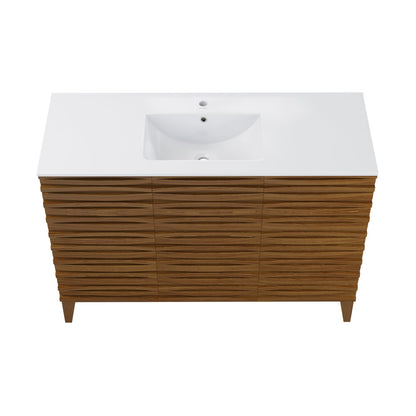 Cascade 48'' Bathroom Vanity in Brown Oak