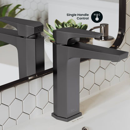 Voltaire Single Hole, Single-Handle, Bathroom Faucet in Gunmetal Gray