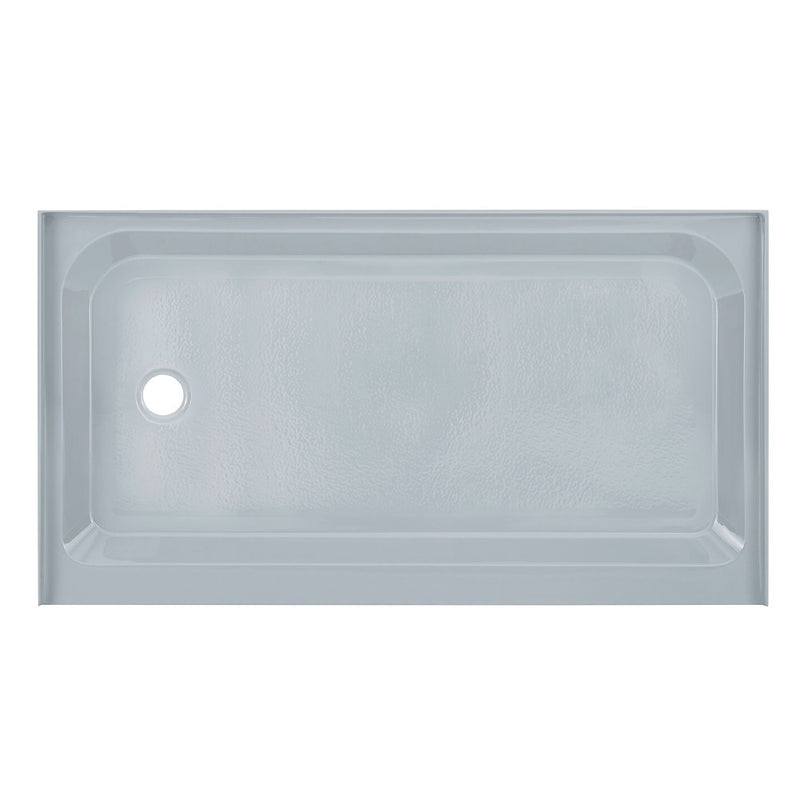 Voltaire 60" x 36" Single-Threshold, Left-Hand Drain, Shower Base in Gray