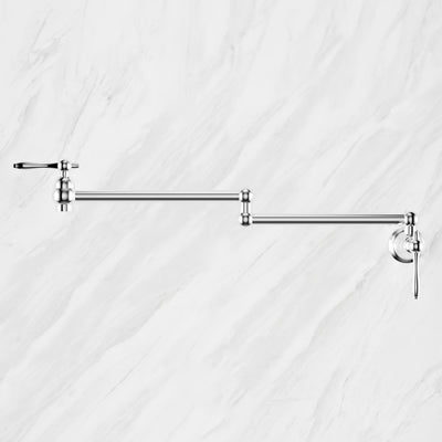 Plaisir Retractable Wall Mount Pot Filler Faucet in Polished Chrome