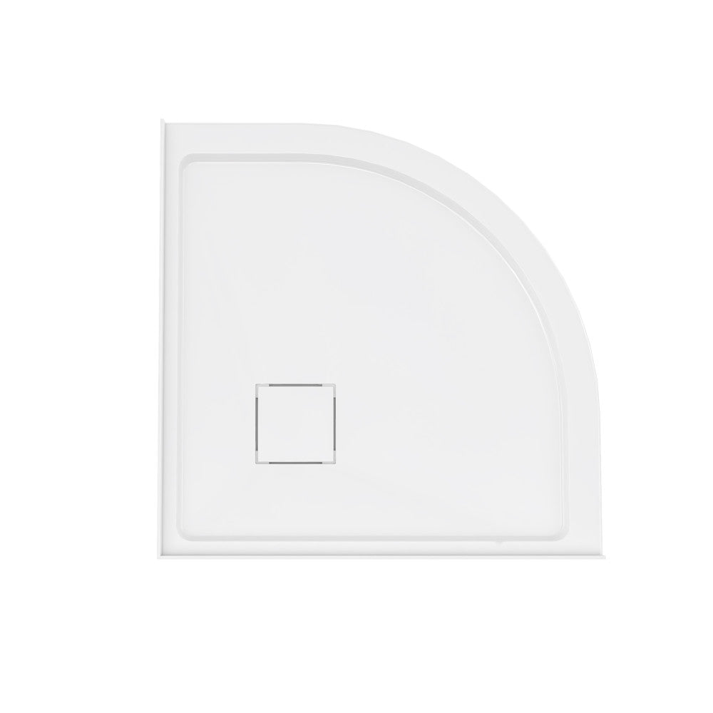 Marquette 34 in. x 34 in. Rounded Corner Single-Threshold Shower Base with Center Drain in Glossy White