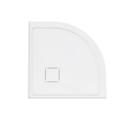 Marquette 34 in. x 34 in. Rounded Corner Single-Threshold Shower Base with Center Drain in Glossy White