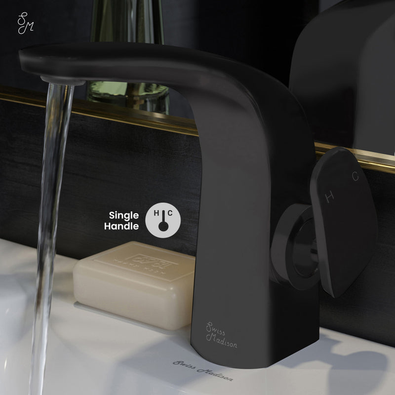 Chateau Single Hole, Single-Handle, Bathroom Faucet in Matte Black