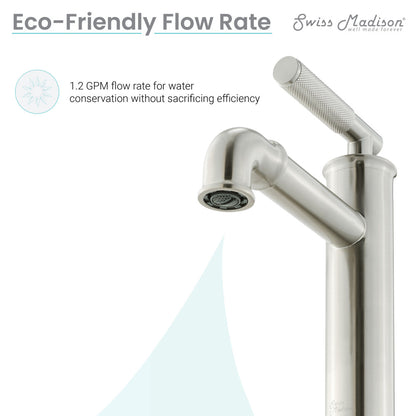 Single-handle bathroom faucet in brushed nickel, sleek modern design.