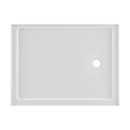 Carre 48" x 36" Acrylic White, Single-Threshold, Right Drain, Shower Base