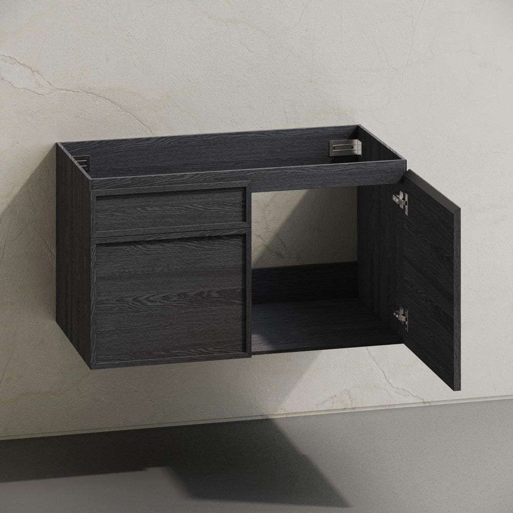 St. Tropez 36" Wall-Mounted Bathroom Vanity Cabinet without Top in Black Oak