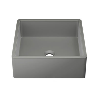 Lisse 15.5" Square Concrete Vessel Bathroom Sink in Dark Gray