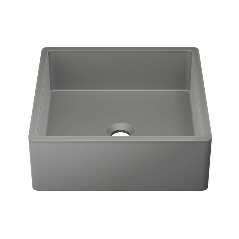 Lisse 15.5" Square Concrete Vessel Bathroom Sink in Dark Gray