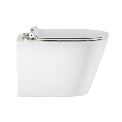 Calice Wall-Hung Toilet Bundle 0.8/1.6 GPF Dual Flush in Glossy White with Flush Plate