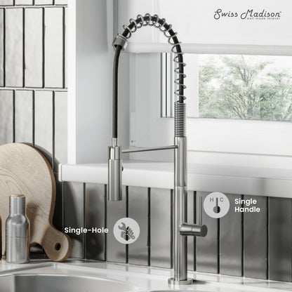 Chalet Single Handle, Pull-Down Kitchen Faucet in Brushed Nickel