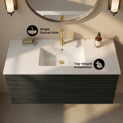 Voltaire 49 Vanity Top Sink with Single Faucet Hole