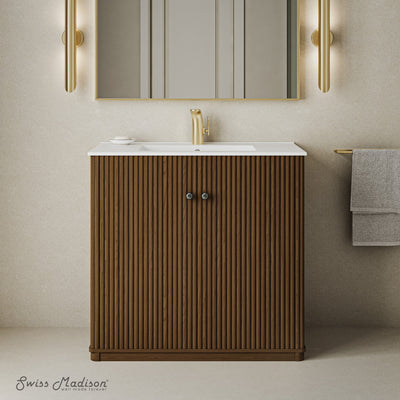 Lafayette 36" Bathroom Vanity in Brown Oak