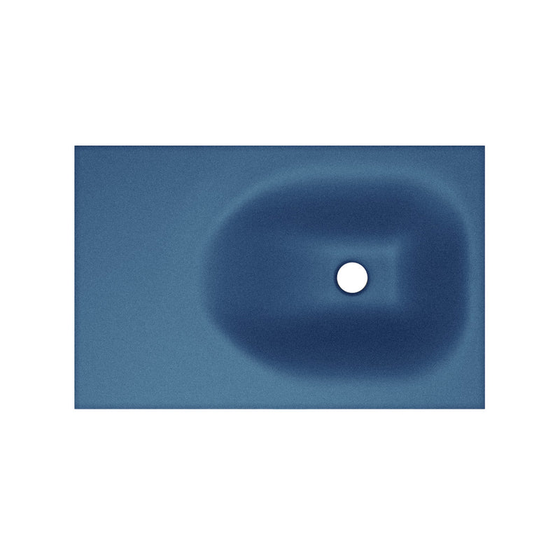 Lisse 24" Rectangle Concrete Wall-Mount Bathroom Sink in Royal Blue with Matte Black Frame