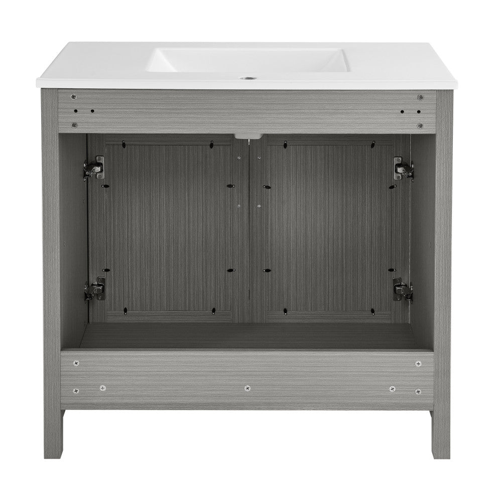 Calice 36" Freestanding Bathroom Vanity in Carbon Gray with Sink Top
