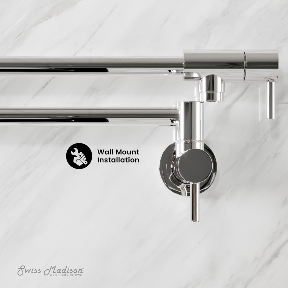 Ivy Retractable Wall-Mounted Pot Filler in Chrome