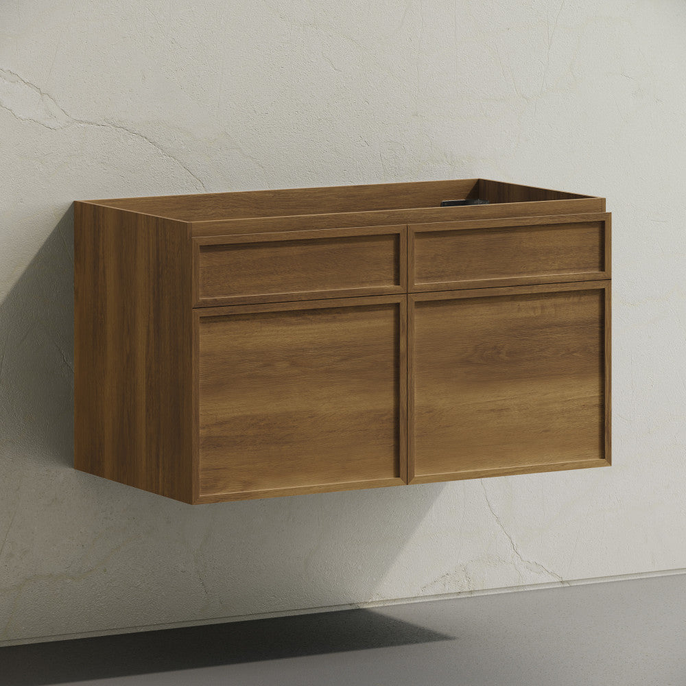 St. Tropez 36" Wall-Mounted Bathroom Vanity Cabinet without Top in Brown Oak