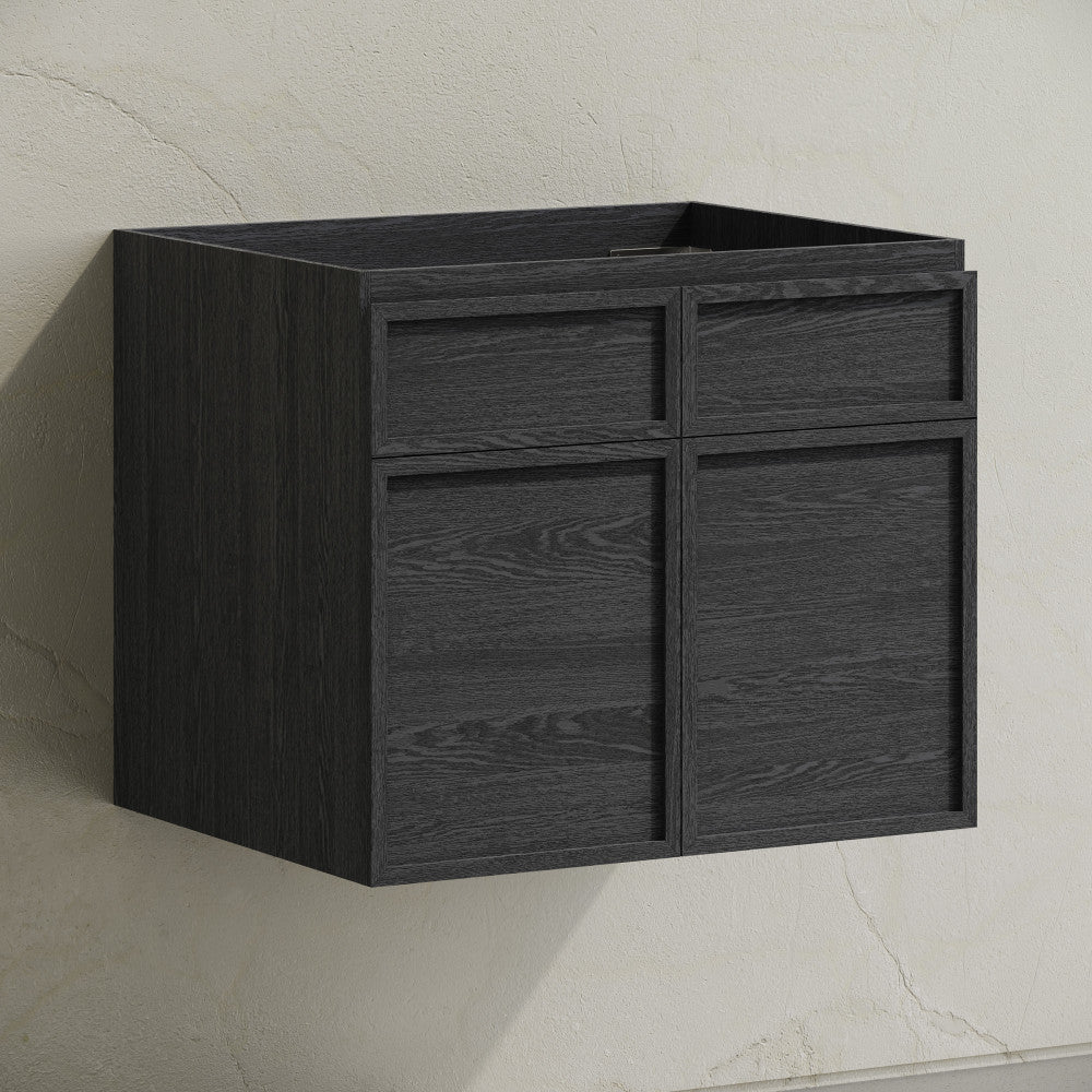 St. Tropez 24" Wall-Mounted Bathroom Vanity Cabinet without Top in Black Oak