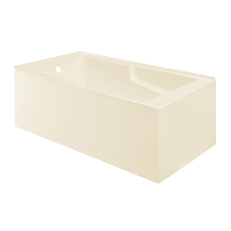 Claire 60 x 32 Left Drain Soaking Alcove Corner Apron Bathtub in Glossy Bisque