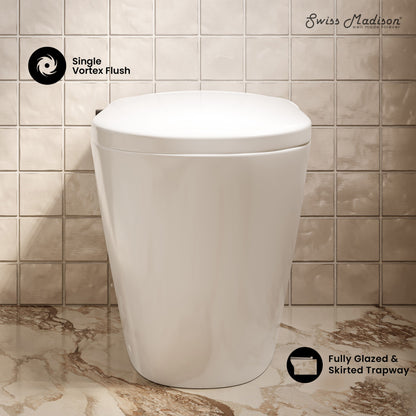 Hugo H Power Flush Tankless Toilet 12" Rough-in 1 GPF Non-Electric ADA Toilet with Integrated Tank and Manual Bidet in Glossy White