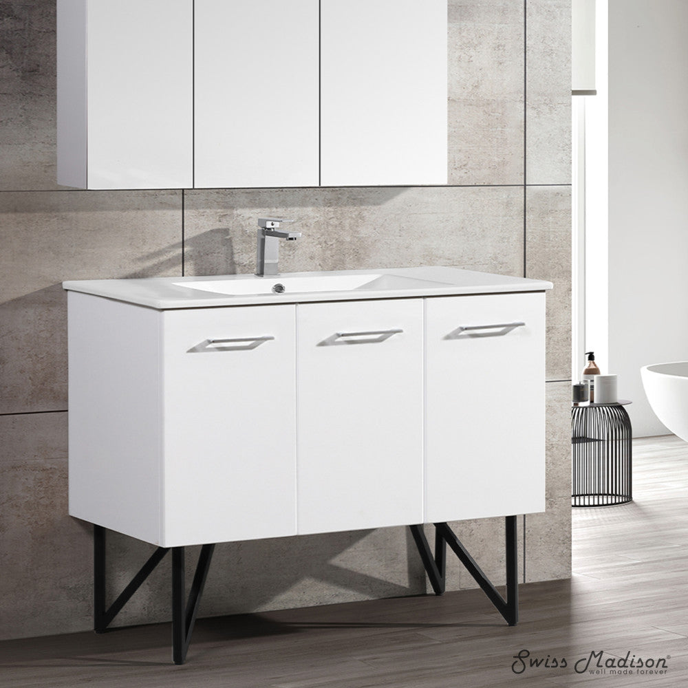 Annecy 48" Freestanding Bathroom Vanity in White with Sink Top