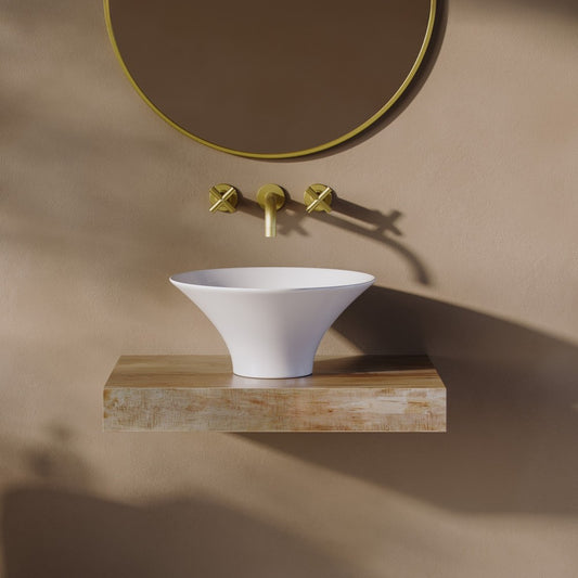 Ivy 16.5" Round Vessel Sink in Glossy White