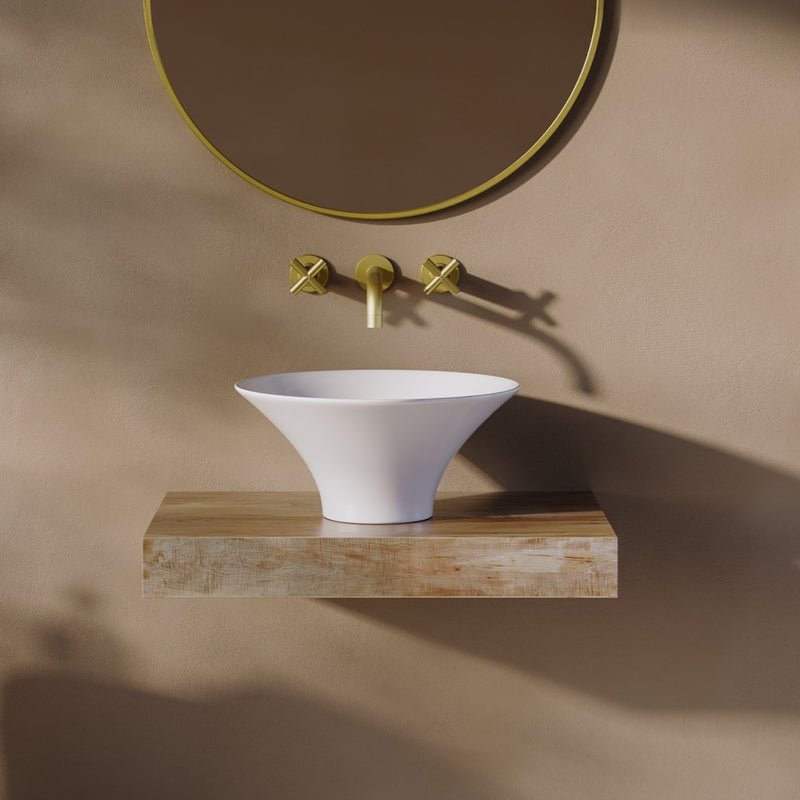 Ivy 16.5" Round Vessel Sink in Glossy White