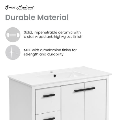 Virage 36 Freestanding, Bathroom Vanity in White