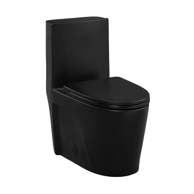 St. Tropez One-Piece 14" Rough-in 1.28 GPF Right-Hand Vortex Flush Elongated Toilet in Matte Black