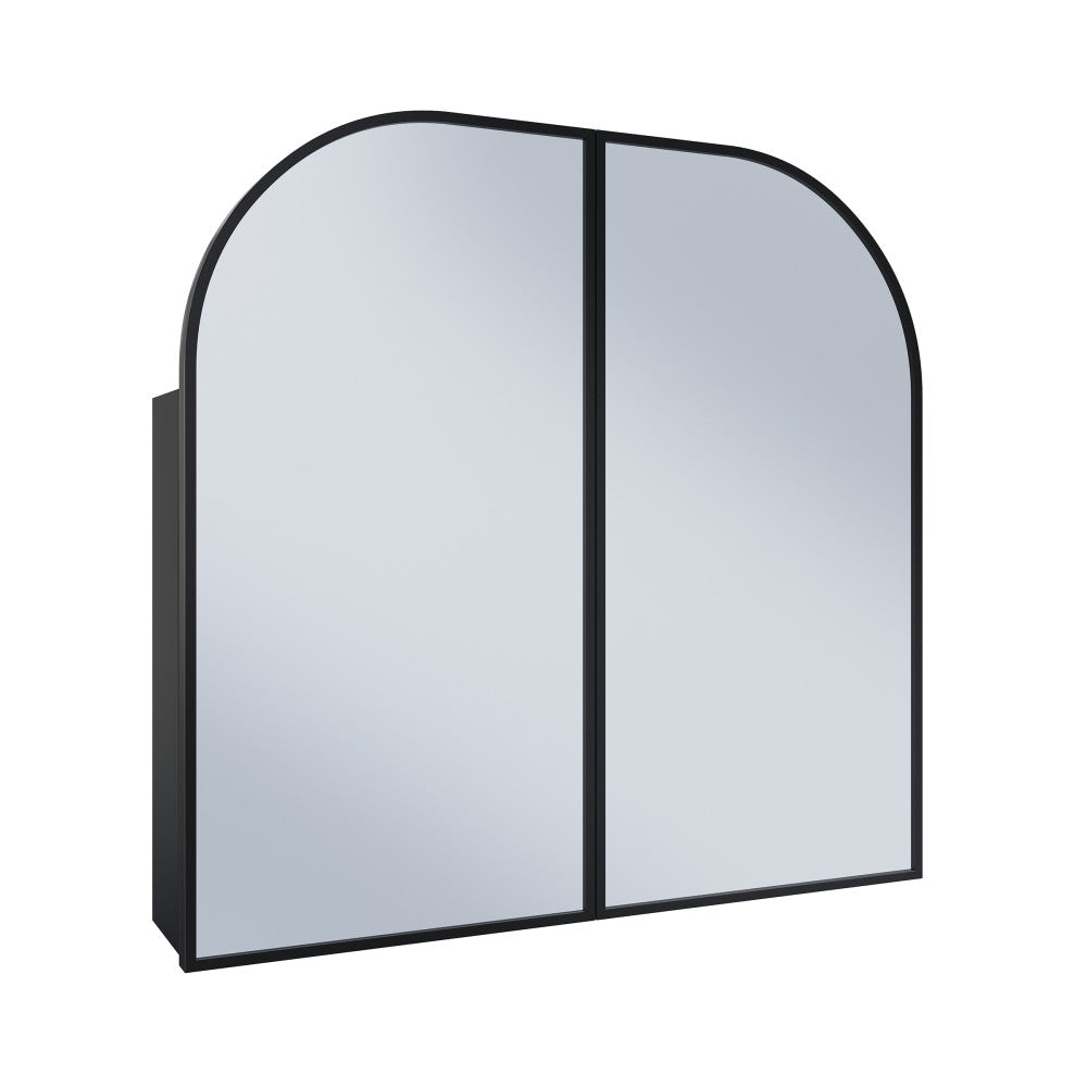 Porte 32 x 31 Arched Recessed/Wall Mount Medicine Cabinet with Mirror in Black