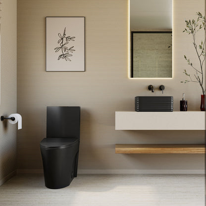 St. Tropez One-Piece 14" Rough-in 1.1/1.6 GPF Dual Top Flush Elongated Toilet in Matte Black