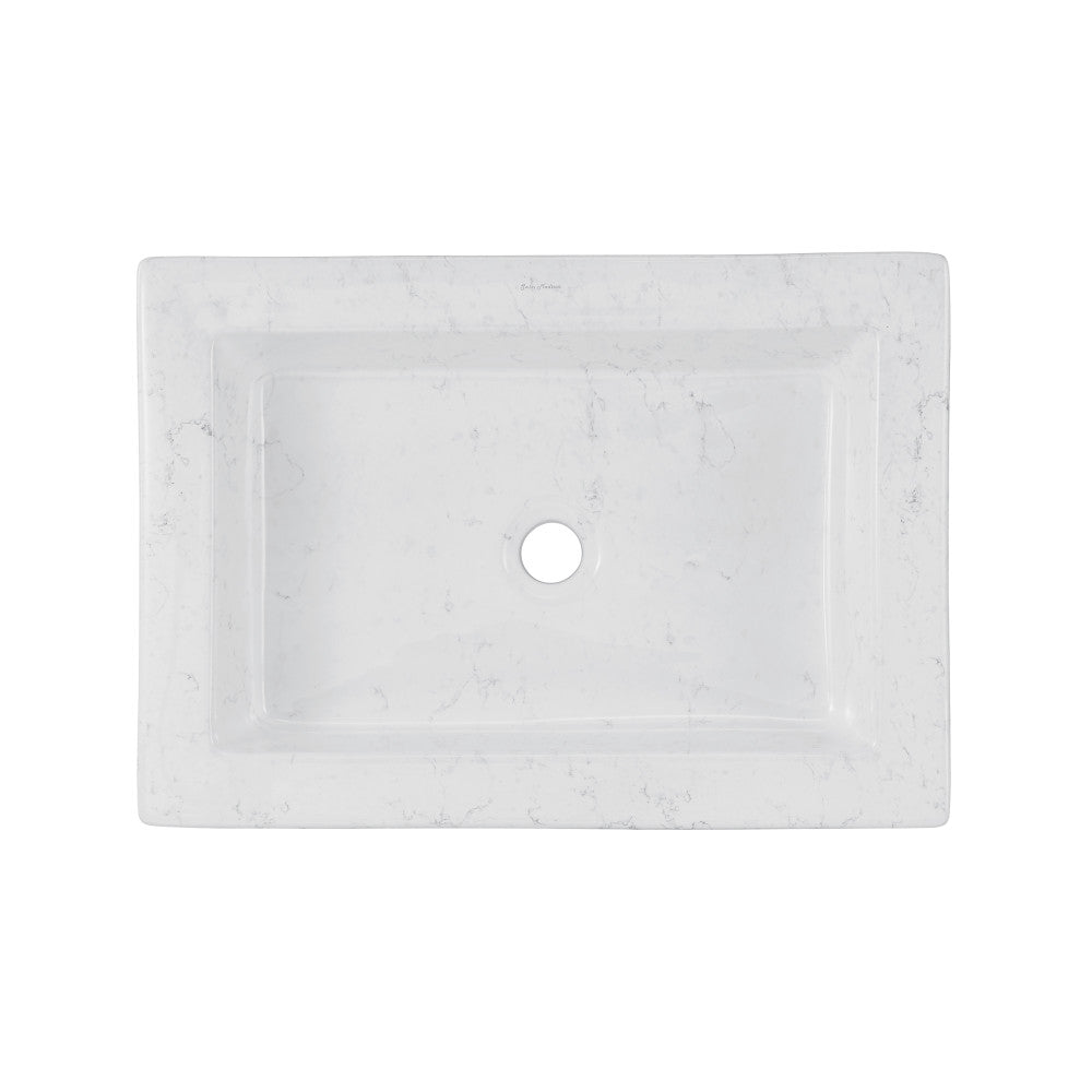 Voltaire 22" Ceramic Vessel Bathroom Sink in Static White