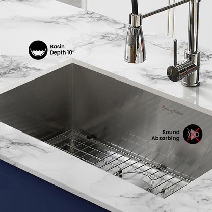 Tourner 27 x 19 Stainless Steel, Single Basin, Undermount Kitchen Sink