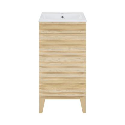 Cascade 18" Bathroom Vanity in Natural Oak