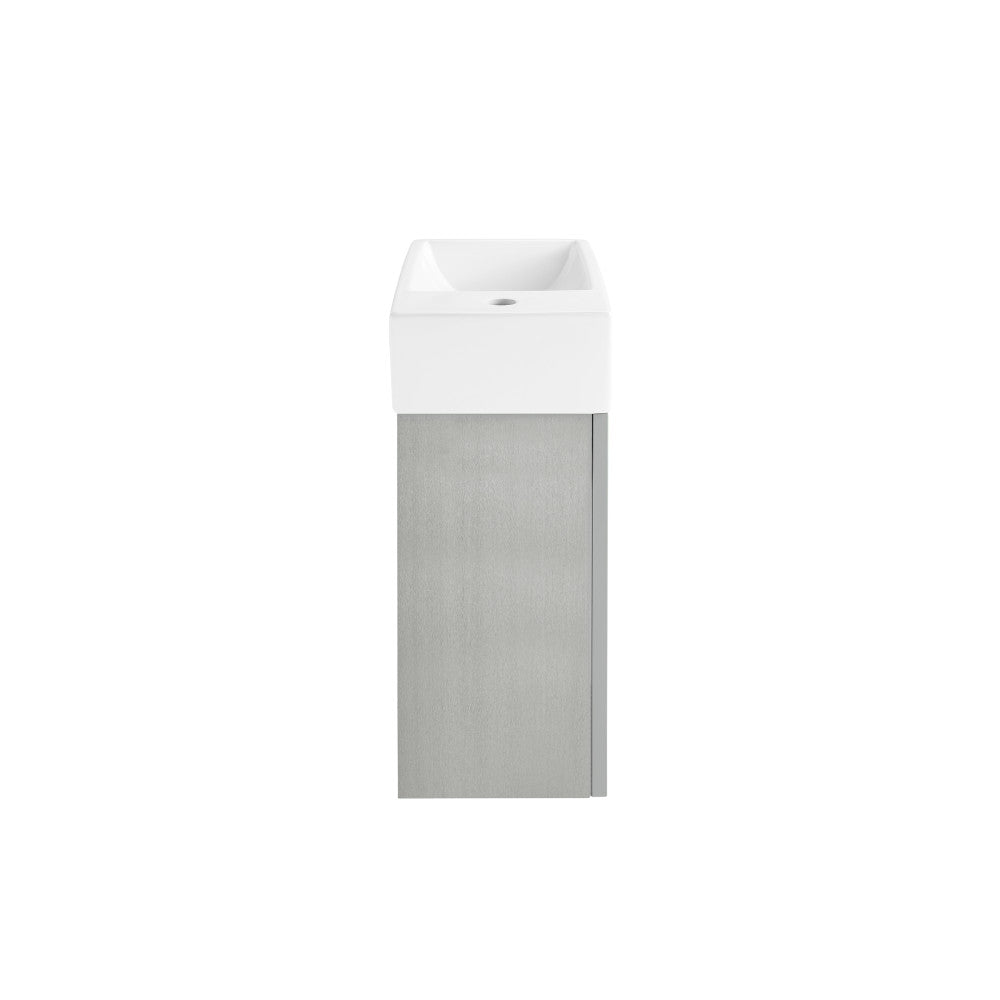Colmer 18 Single, Brushed Gray, One Cabinet, Bathroom Vanity