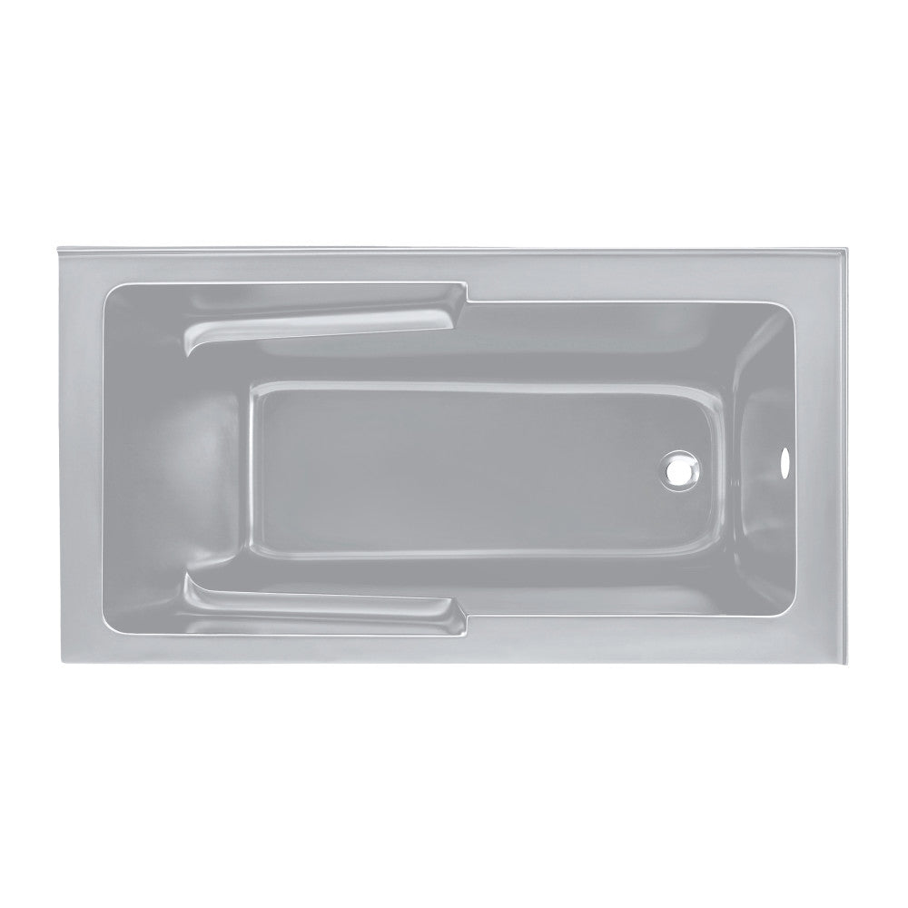 Voltaire 60 x 32 Right Drain Soaking Alcove Corner Apron Bathtub in Glossy Gray
