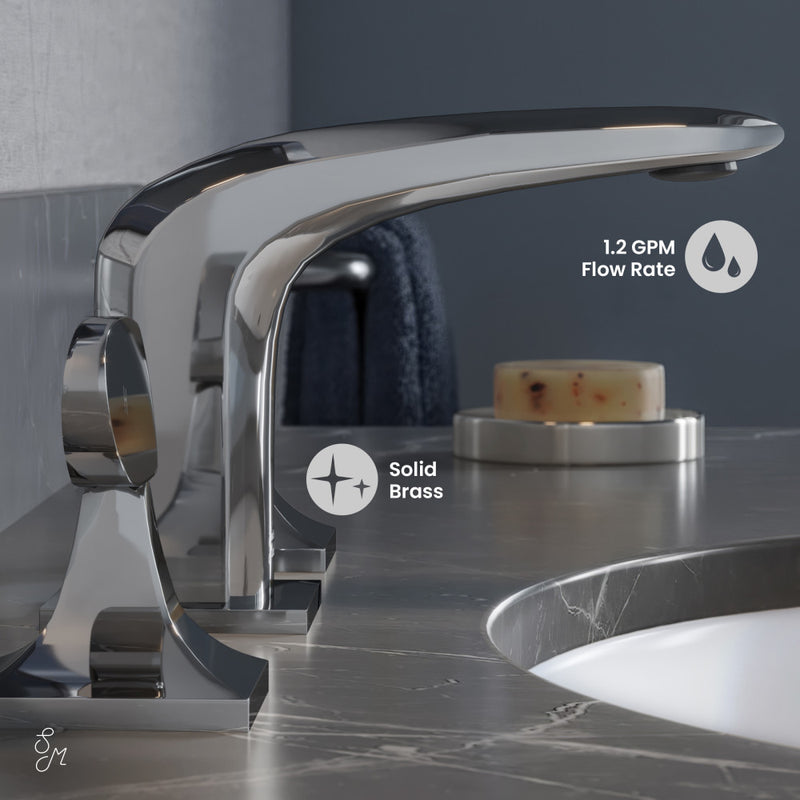 Chateau 8 in. Widespread, 2-Handle, Bathroom Faucet in Chrome