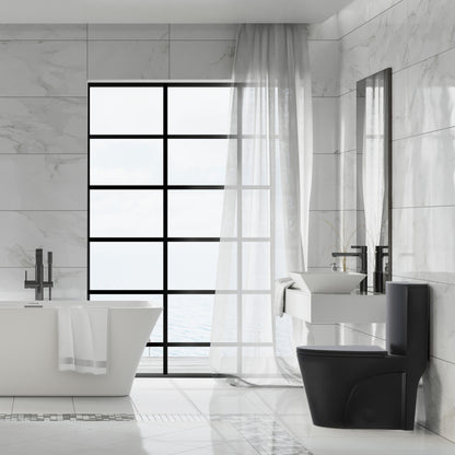 St. Tropez One-Piece 10" Rough-in 1.28 GPF Left Flush Elongated Toilet in Matte Black