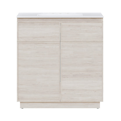 St. Tropez 36" Freestanding Bathroom Vanity in White Oak with 3-Hole Widespread Sink Top