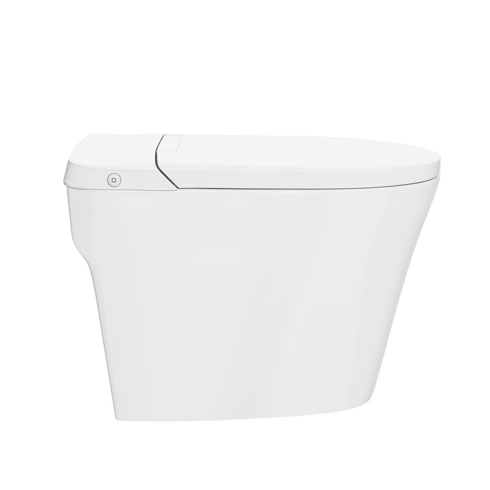 Hugo H Power Flush  Toilet 10" Rough-in 1 GPF Non-Electric ADA Toilet with Integrated Tank in Glossy White