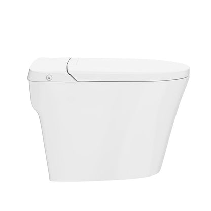 Hugo H Power Flush  Toilet 10" Rough-in 1 GPF Non-Electric ADA Toilet with Integrated Tank in Glossy White