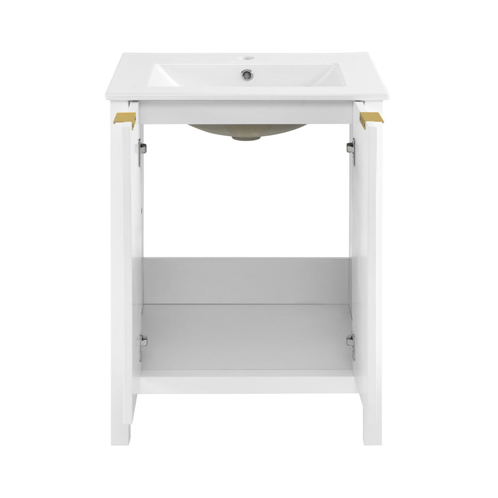 Bastille 24" Freestanding Bathroom Vanity in White with Sink Top