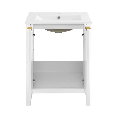 Bastille 24" Freestanding Bathroom Vanity in White with Sink Top
