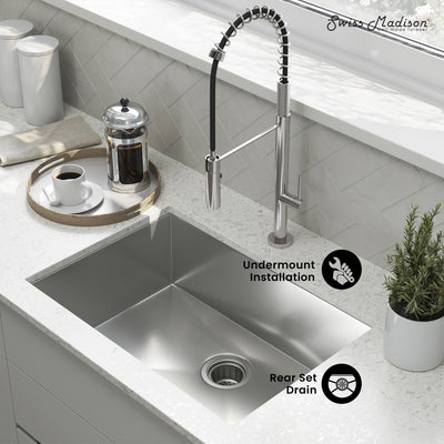 Tourner 26 x 18 Stainless Steel, Single Basin, Undermount Kitchen Sink